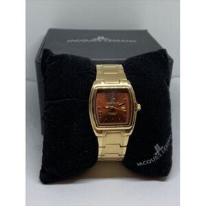 Jacques Lemans 1-1093 Men's Gold Stainless Steel Analog Brown Dial Watch JSD173